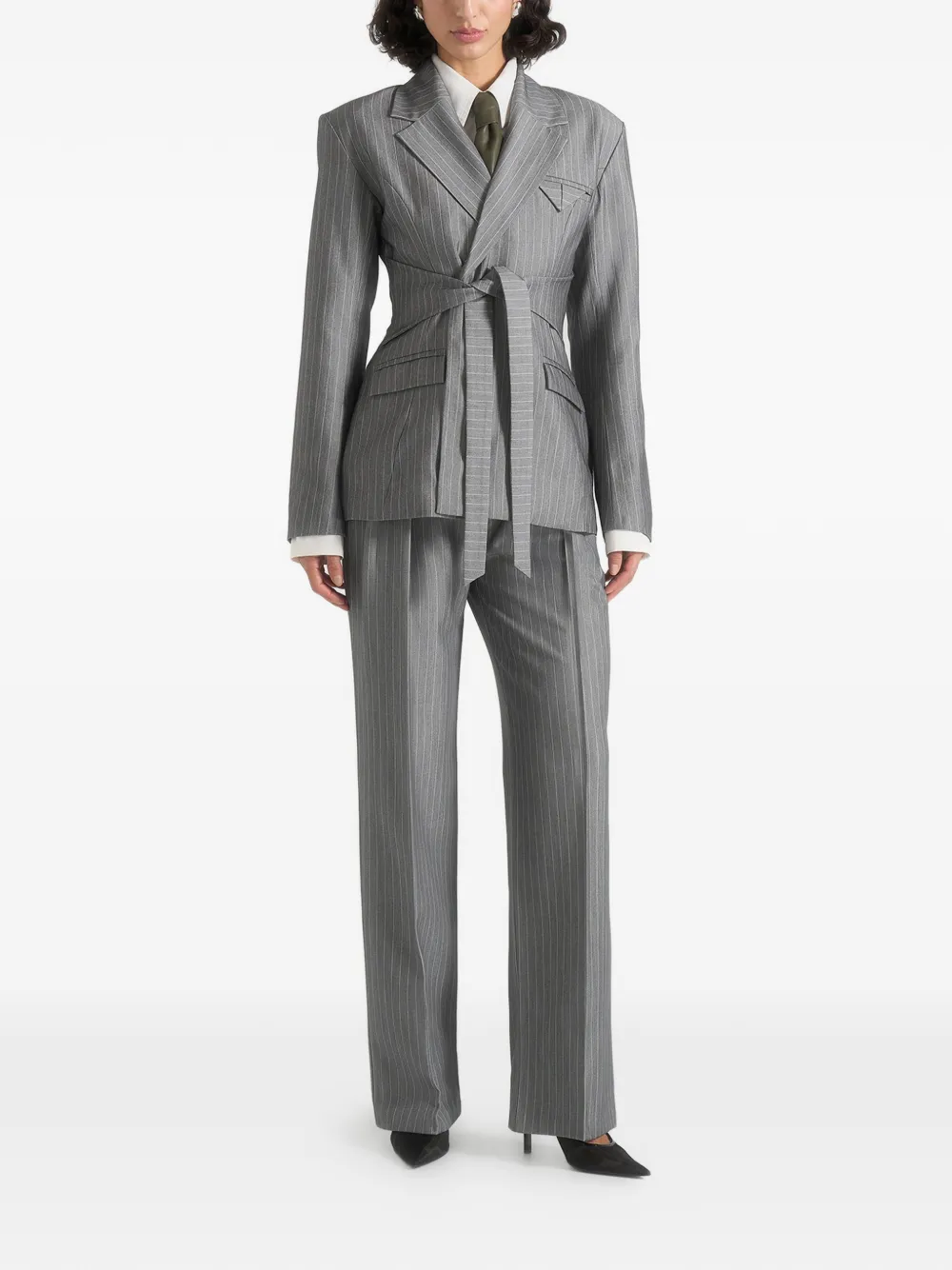 Ash Sage Faux-Leather Tie