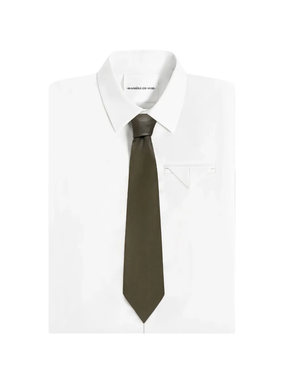 Manière De Voir Ash woven patch tie - Verde