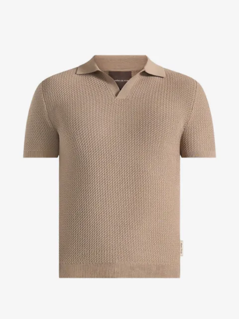 Manière De Voir Rowen textured knit revere polo shirt