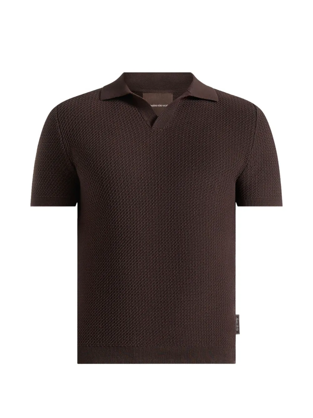 Manière De Voir Rowen textured knitted polo shirt - Marrone