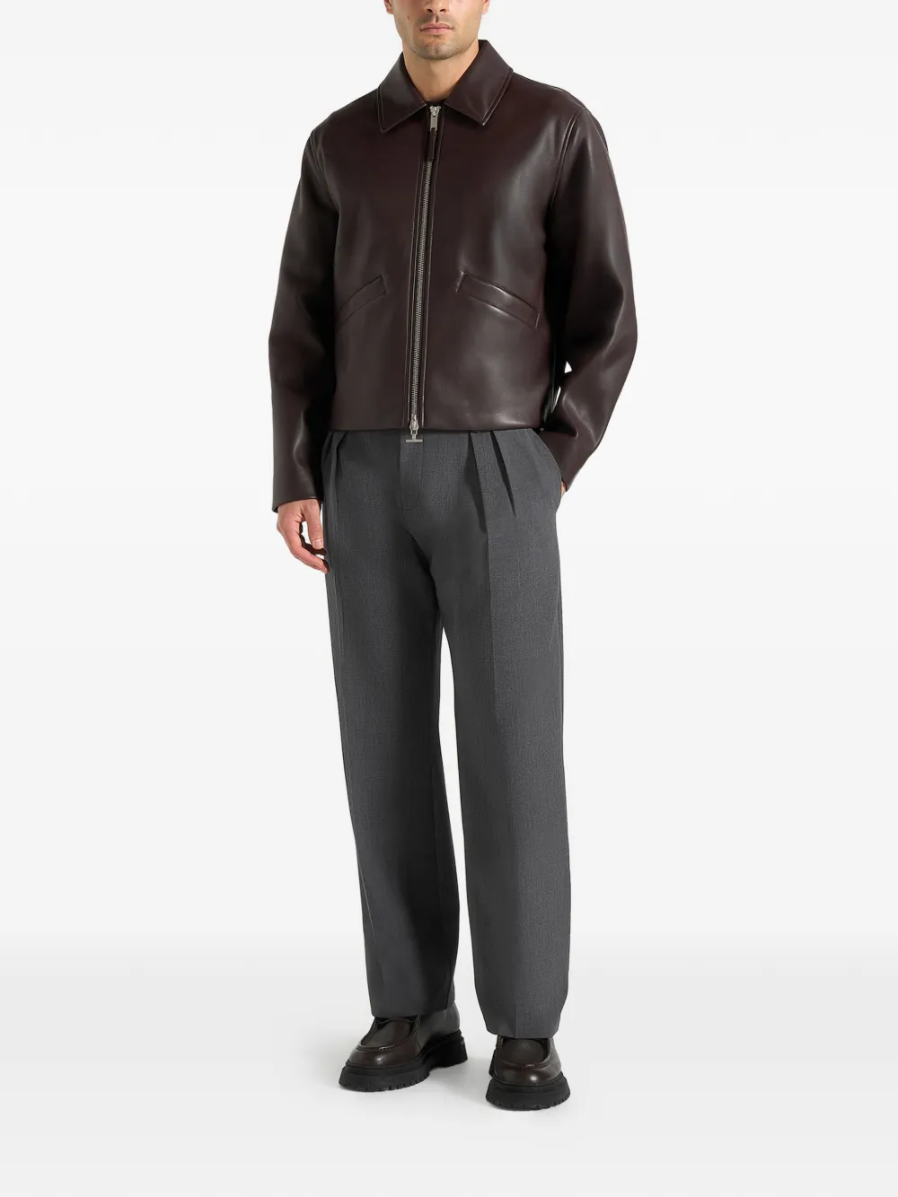 Mani&egrave;re De Voir Pierre pleated tailored trousers - Grijs