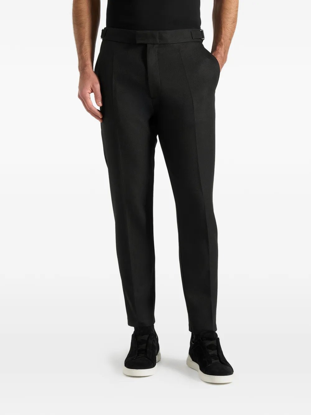 Manière De Voir Hubert front-pleats slim-fit trousers - Nero