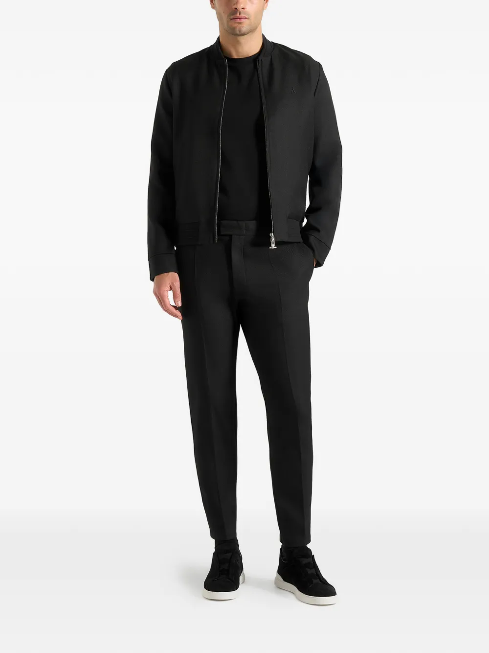 Mani&egrave;re De Voir Hubert front-pleats slim-fit trousers - Zwart