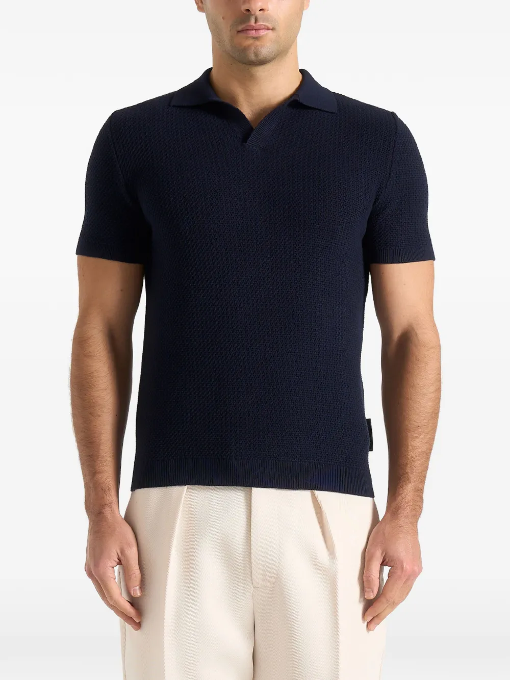 Manière De Voir Rowen gebreid poloshirt Blauw