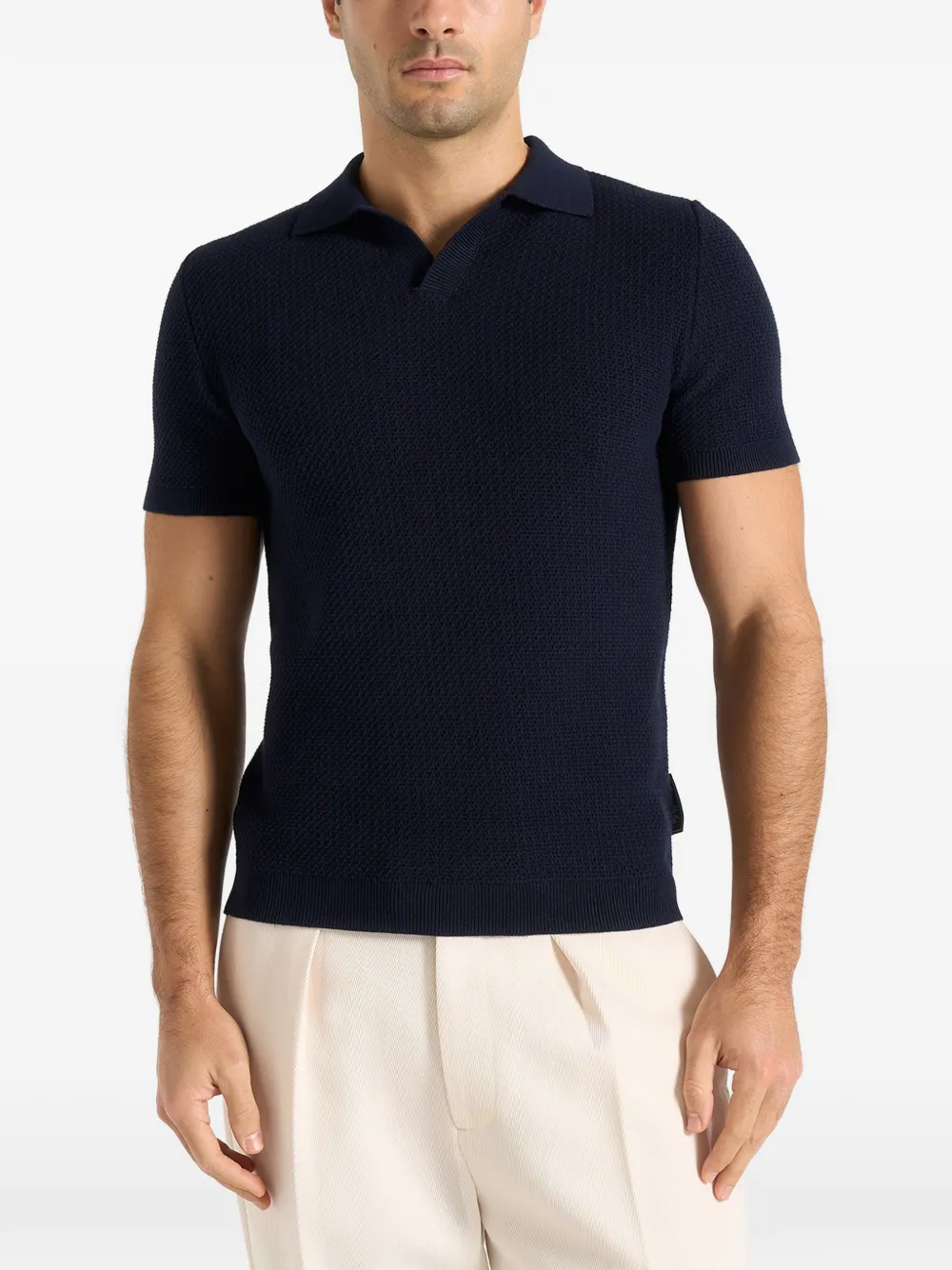 Manière De Voir Rowen gebreid poloshirt Blauw
