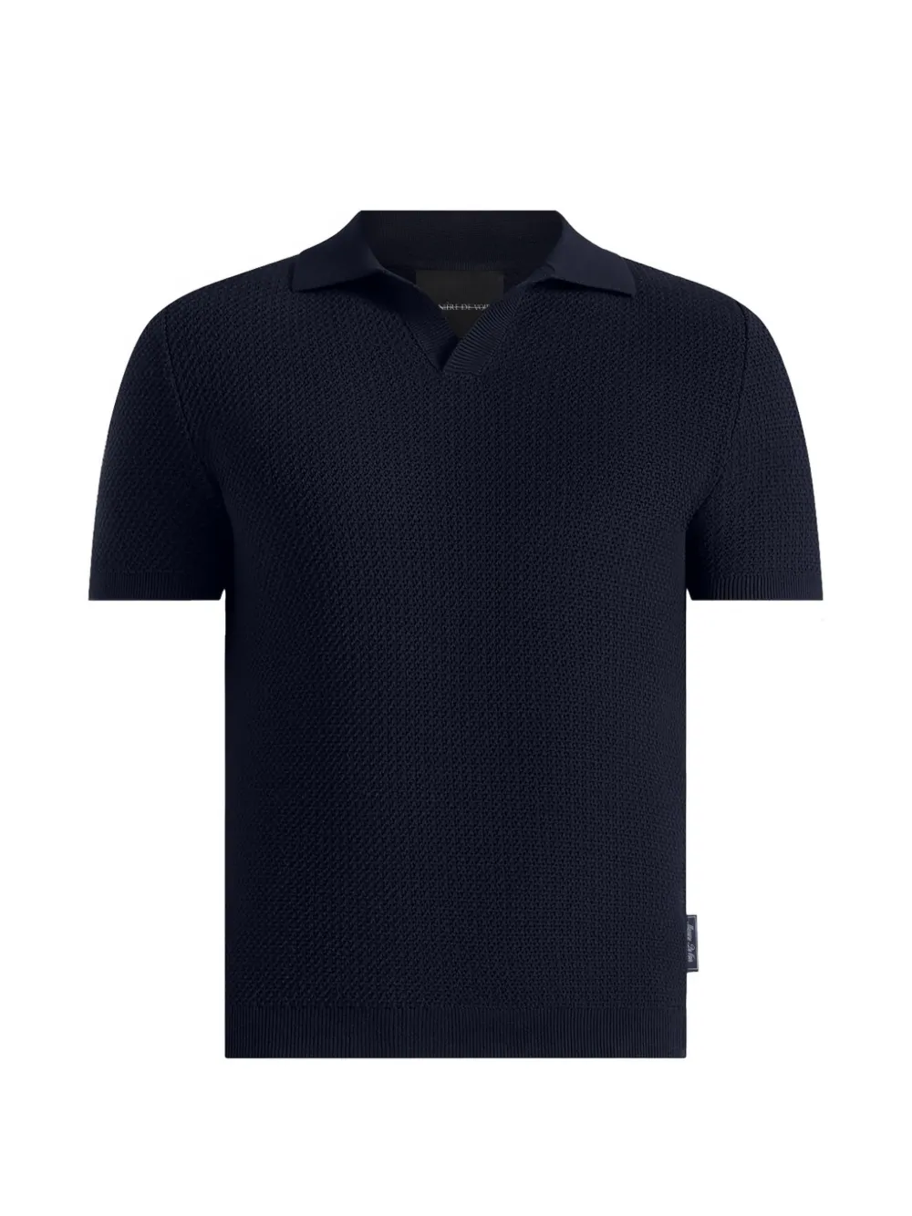 Manière De Voir Rowen textured revere polo shirt - Blau