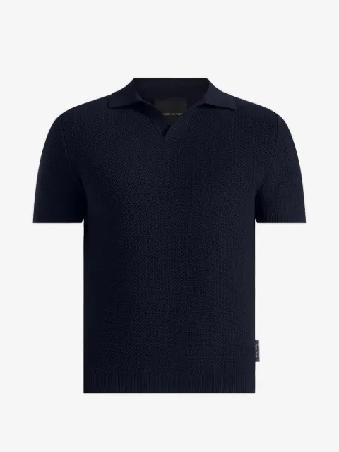 Manière De Voir Rowen textured knit revere polo shirt