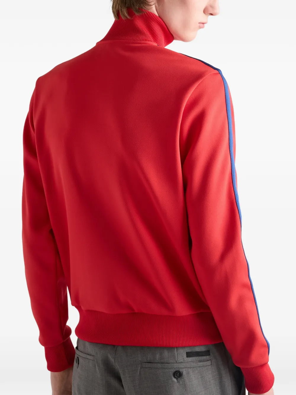  Prada Logo-embroidered Zip-up Sweatshirt 