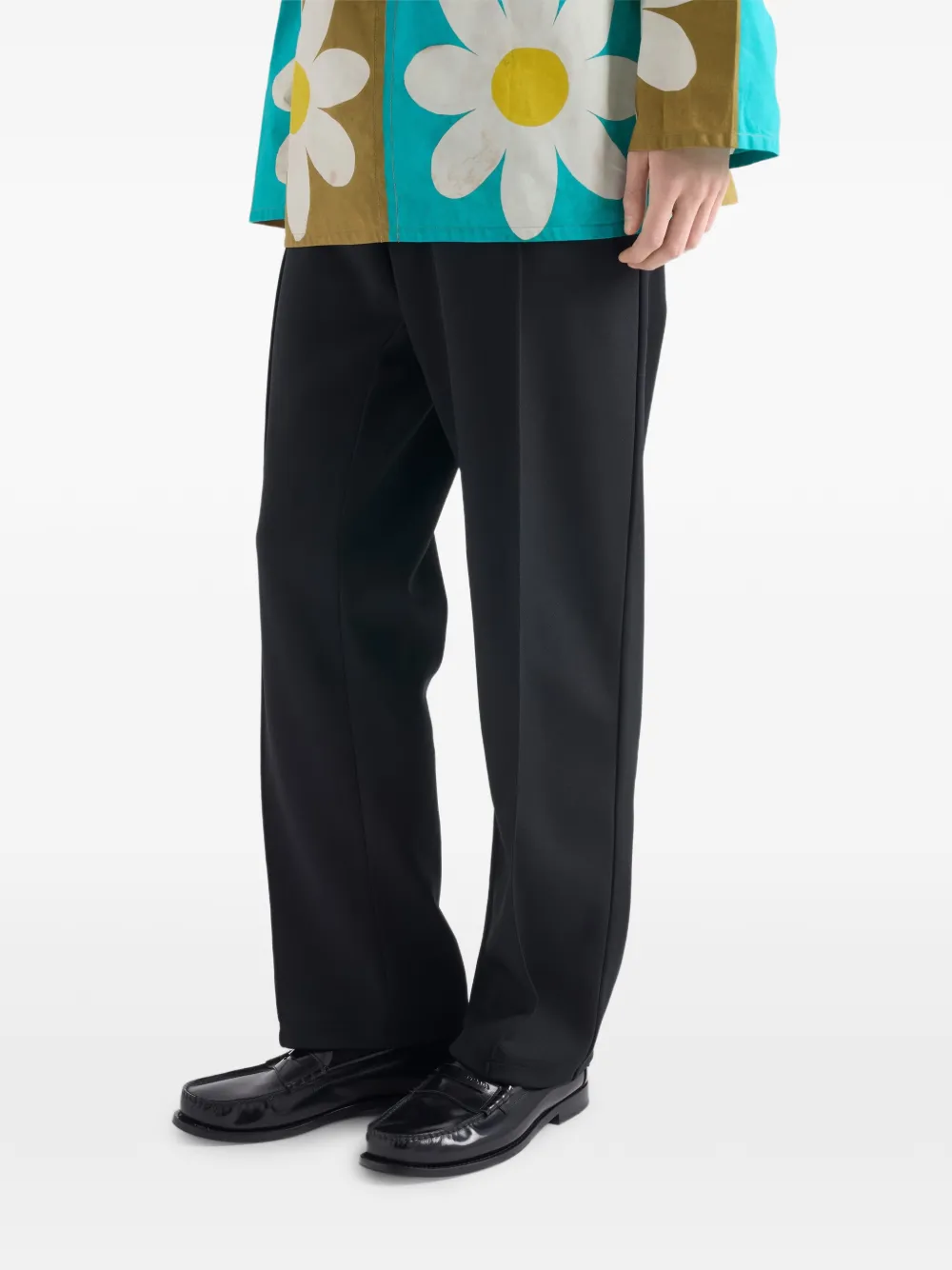 Prada Elastische broek met logo Zwart