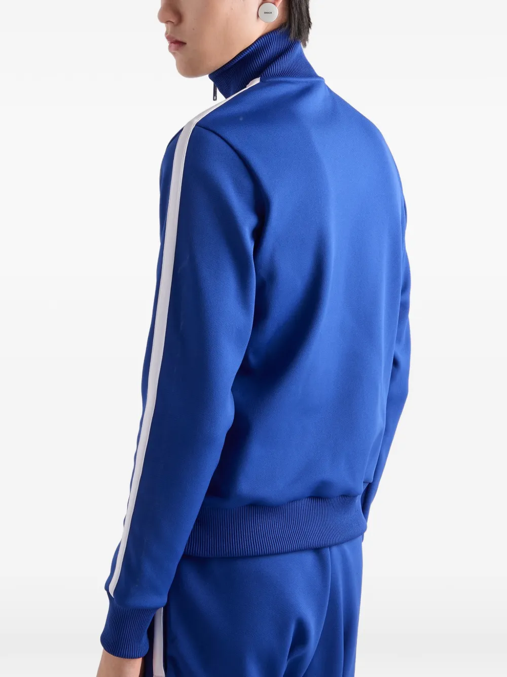 Prada Sweater met geborduurd logo Blauw
