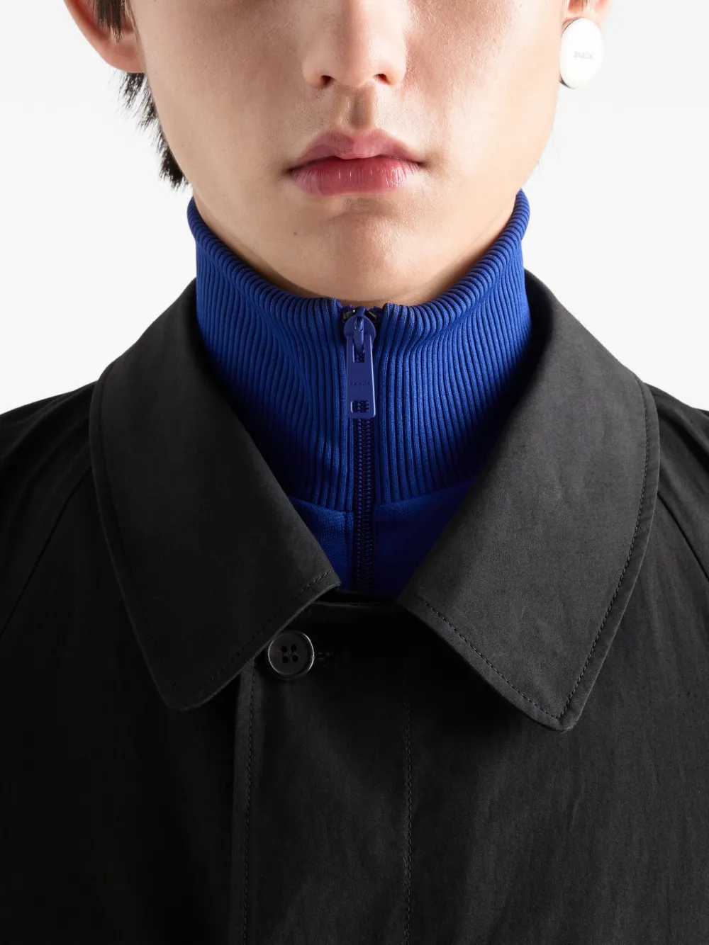 Prada Sweater met geborduurd logo Blauw