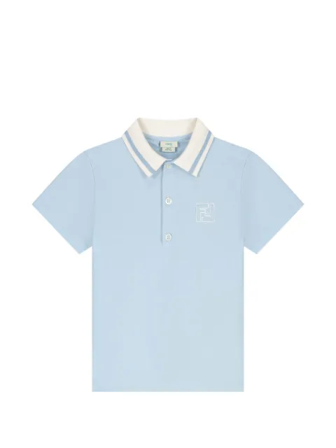 Fendi Kids logo-embroidered stripe polo shirt