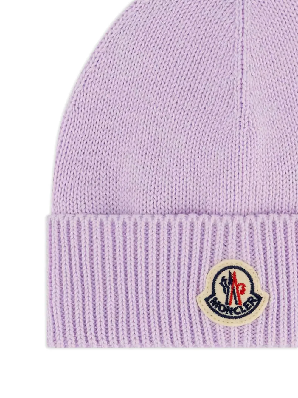 Moncler Enfant logo-patch beanie hat - Paars