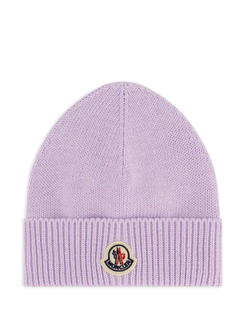 Moncler Enfant logo-patch beanie hat