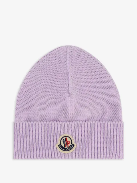 Moncler Enfant logo-patch beanie hat