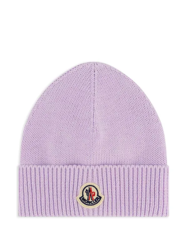 Moncler Enfant ロゴパッチ ビーニー | パープル | FARFETCH JP