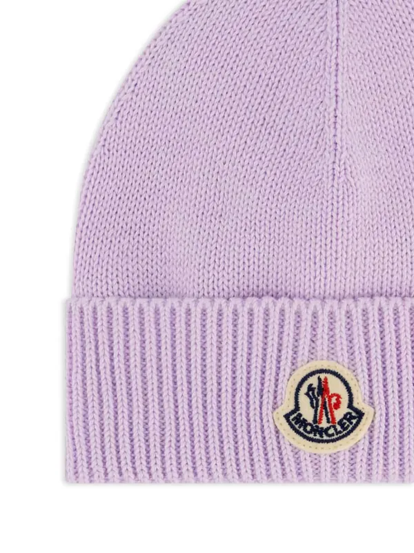 Moncler Enfant ロゴパッチ ビーニー | パープル | FARFETCH JP