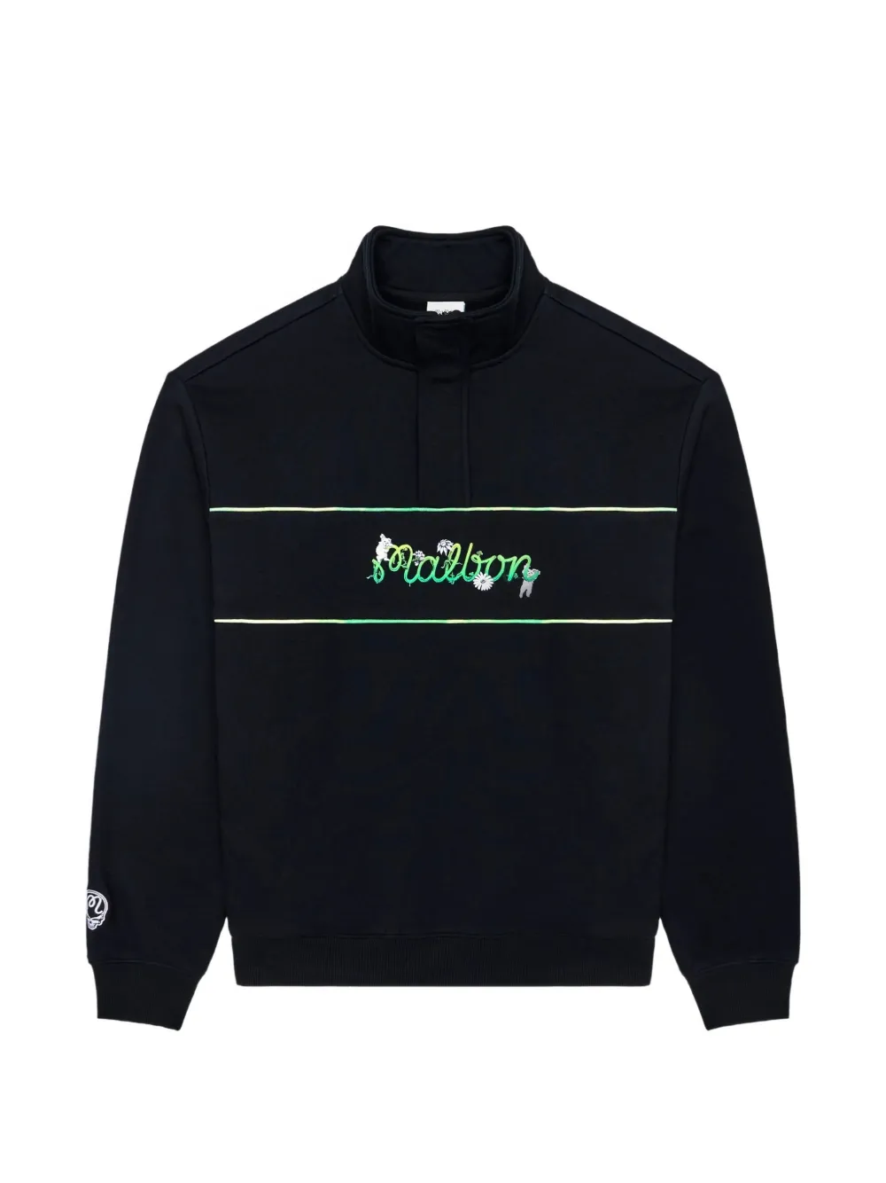 Malbon Golf x Grateful Dead collegiate zip sweatshirt - Nero