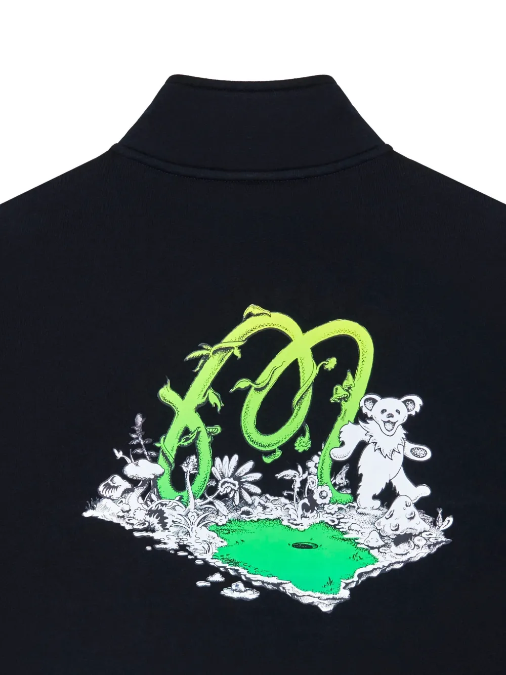 Malbon Golf x Grateful Dead collegiate zip sweatshirt - Zwart