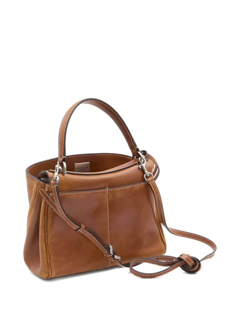 Balenciaga Kleine Rodeo leren shopper Bruin