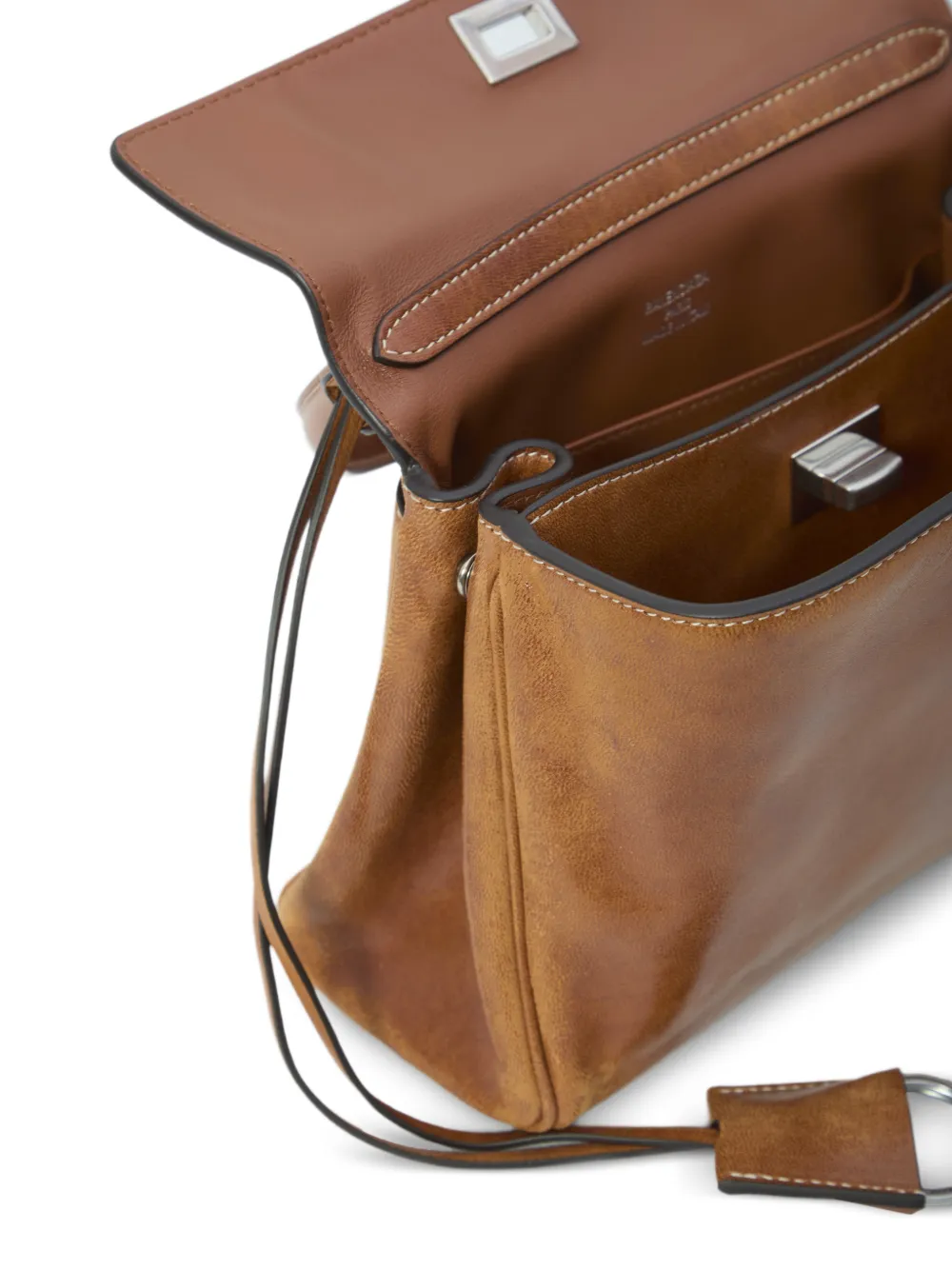 Balenciaga Kleine Rodeo leren shopper Bruin