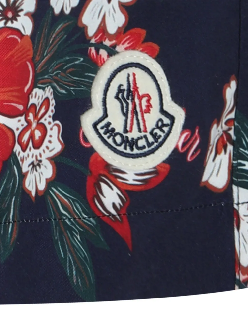 Moncler Zwembroek met bloemenprint Blauw