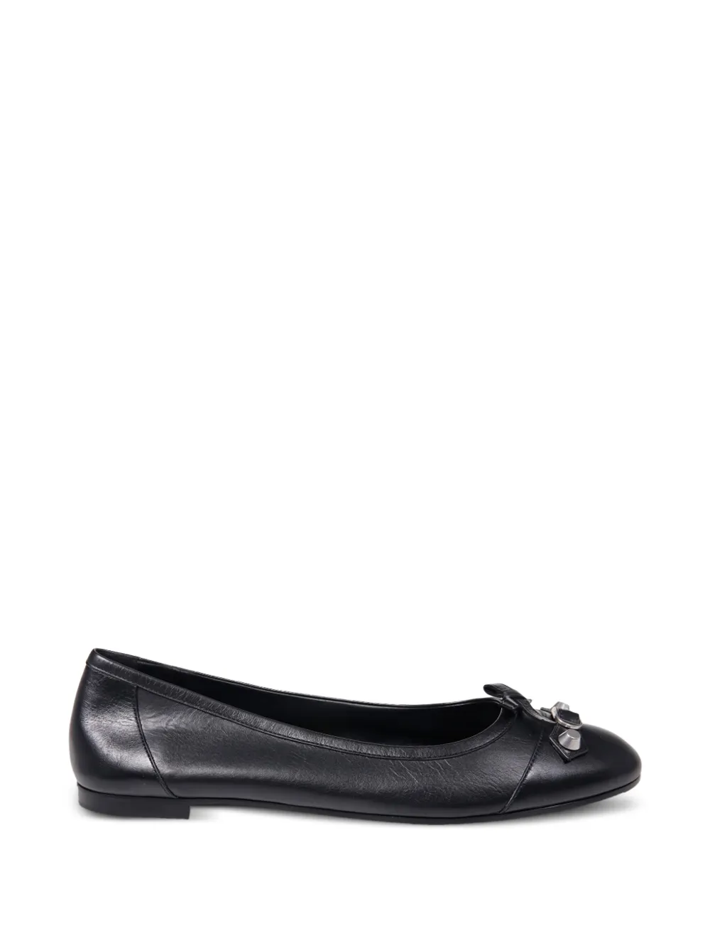 Balenciaga City bow buckled ballet flats - Nero