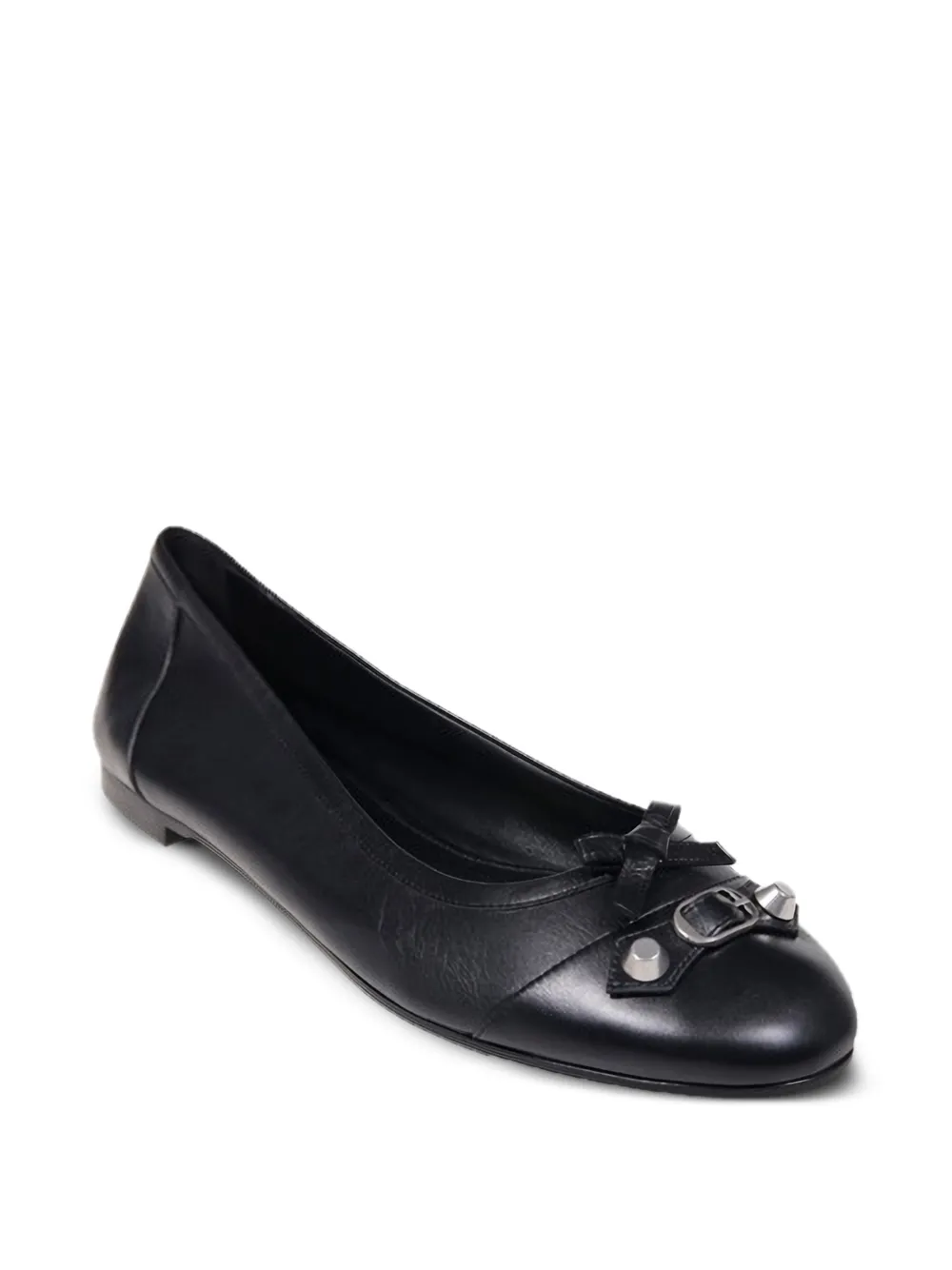 Balenciaga City bow buckled ballet flats Zwart