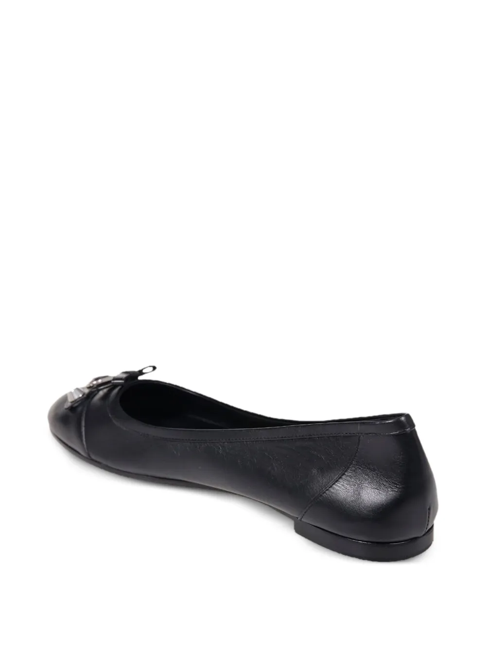 Balenciaga City bow buckled ballet flats Zwart
