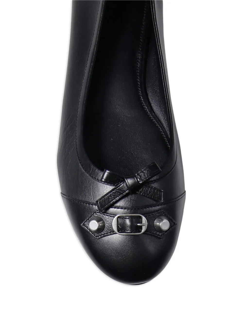 Balenciaga City bow buckled ballet flats Zwart