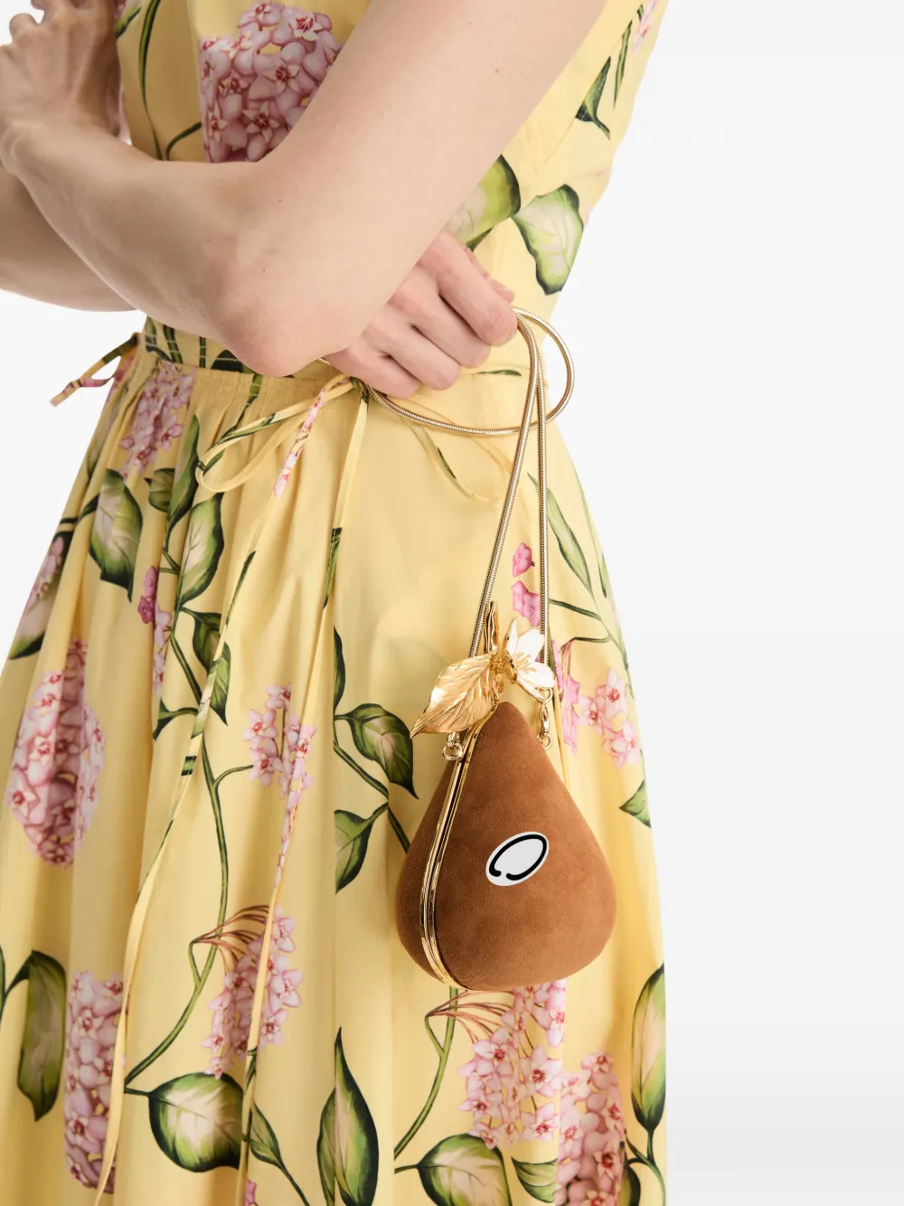 Oscar de la Renta Peervormige clutch Bruin