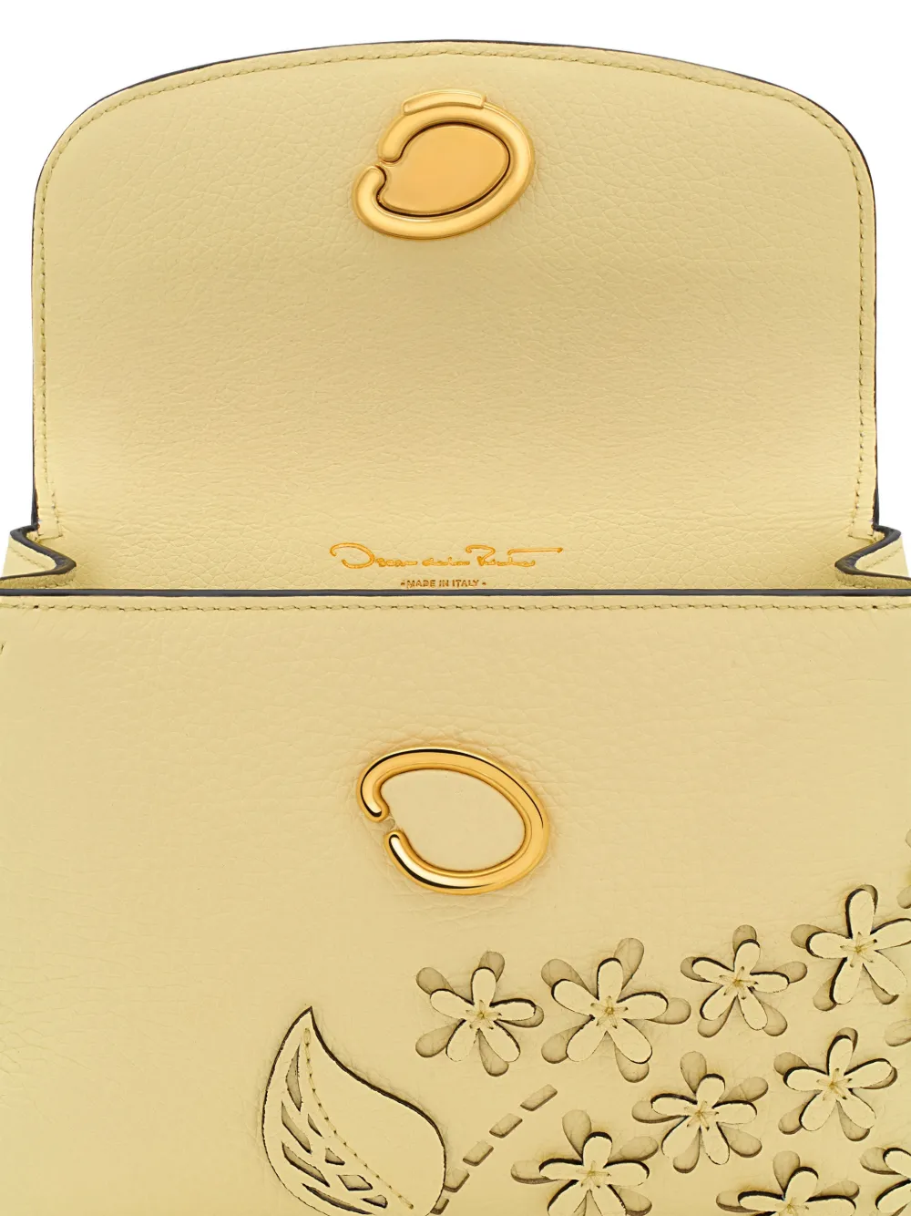 Oscar de la Renta Poppy shopper met bloemapplicatie Geel