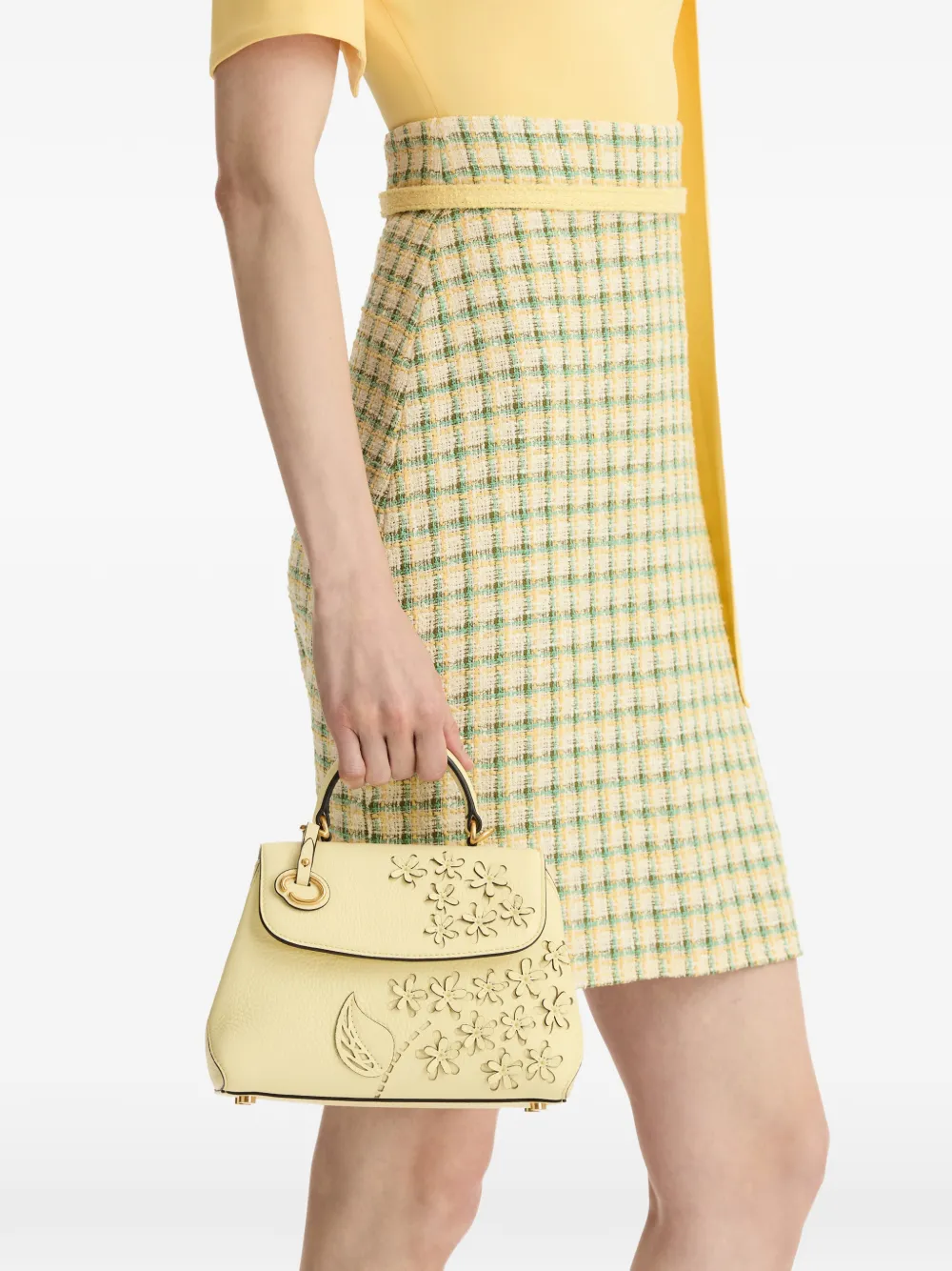 Oscar de la Renta Poppy shopper met bloemapplicatie Geel