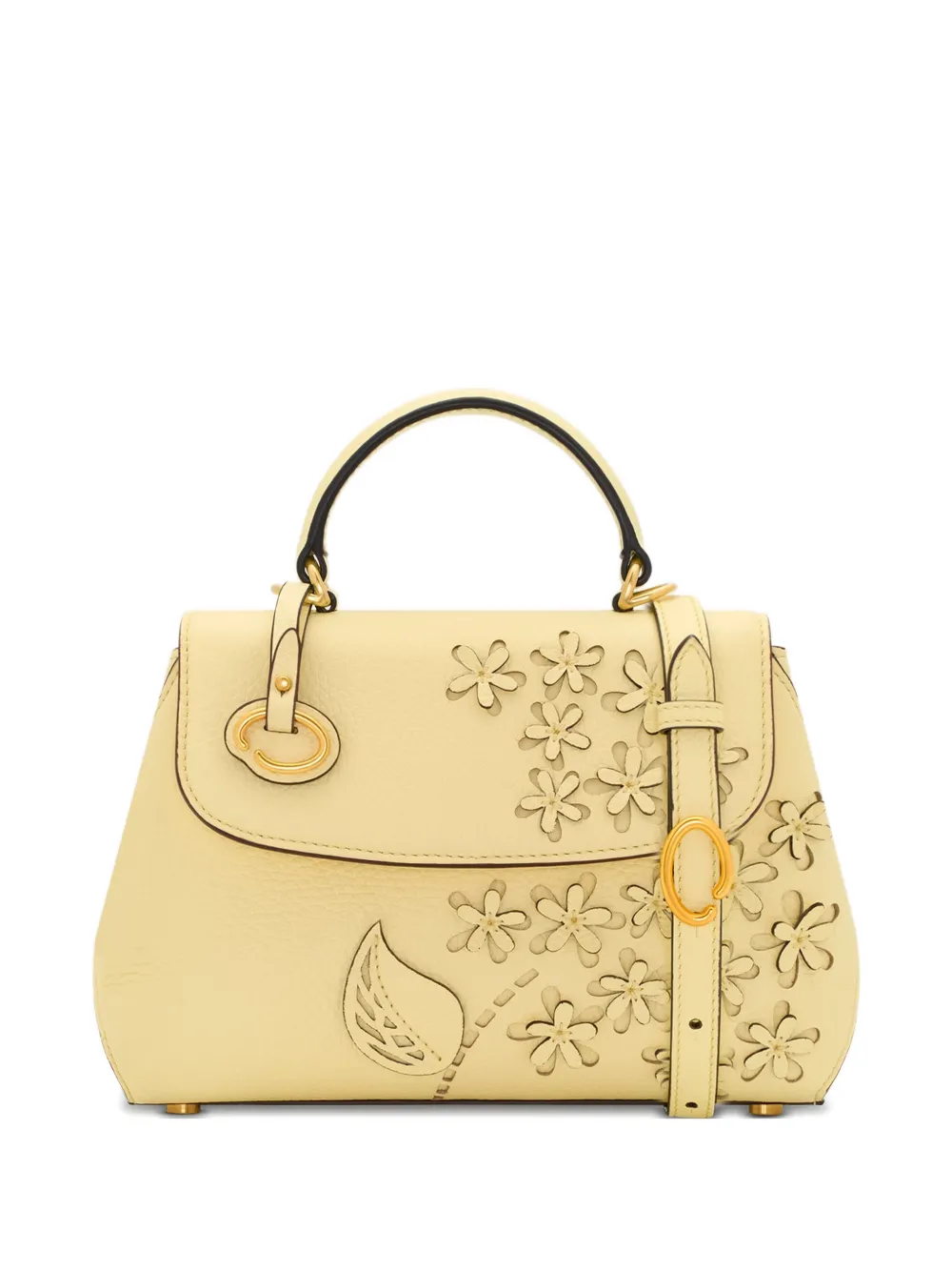 Oscar de la Renta Borsa tote Poppy mini con applicazione - Giallo