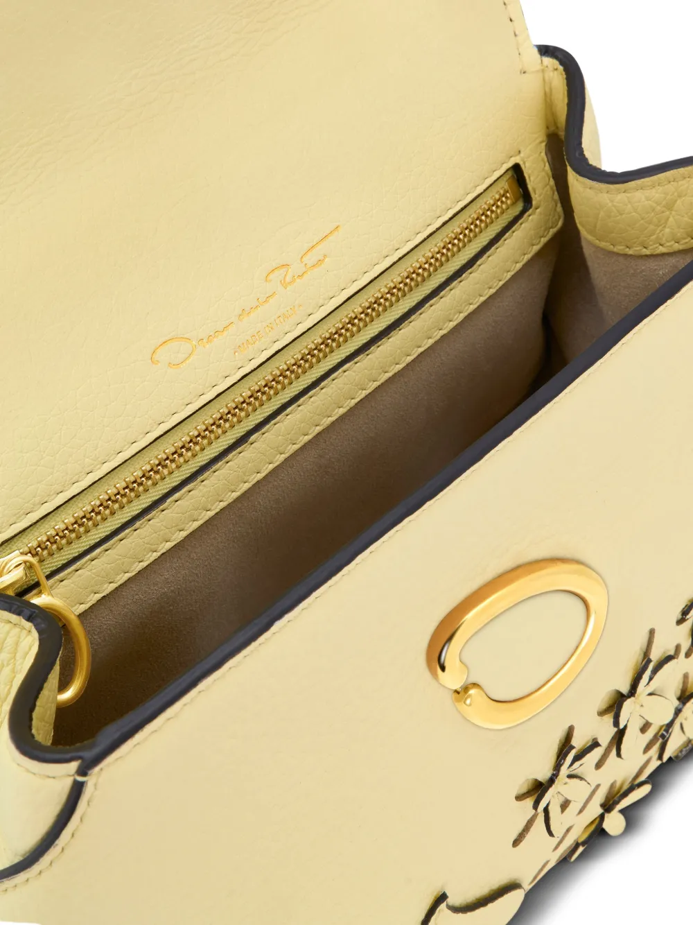 Oscar de la Renta Poppy shopper met bloemapplicatie Geel