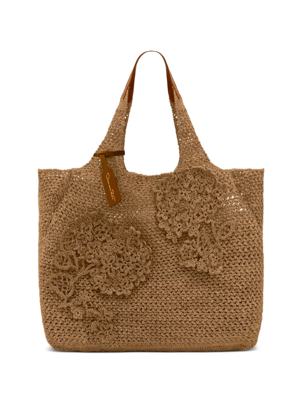 Oscar de la Renta Borsa a spalla Tro con applicazione - Marrone