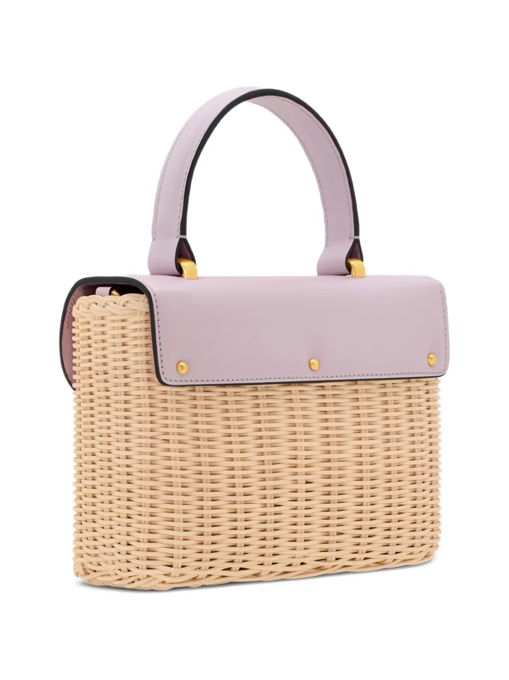 Oscar de la Renta TRO mini-shopper met bloemapplicatie Beige
