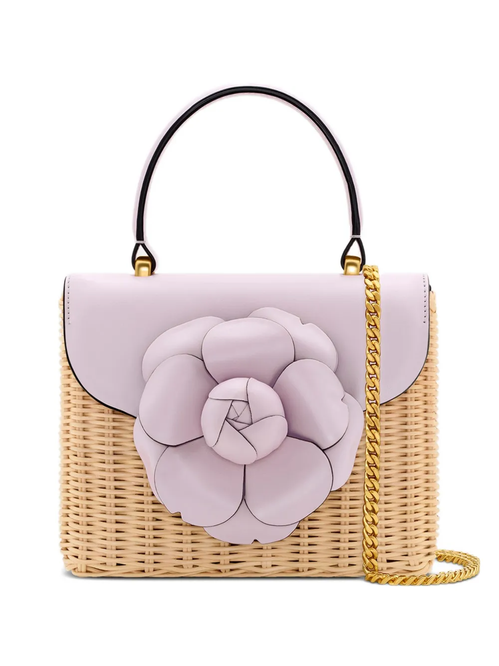 Oscar de la Renta Borsa tote TRO mini con applicazione - Toni neutri