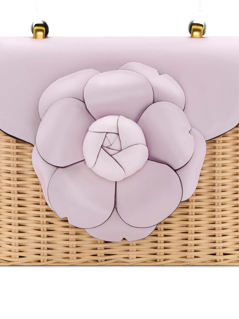 Oscar de la Renta TRO mini-shopper met bloemapplicatie Beige