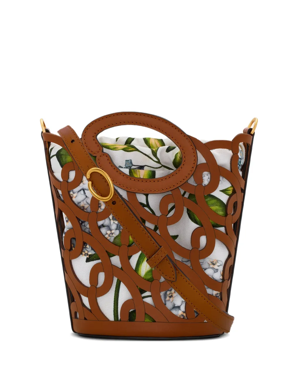 Oscar de la Renta Borsa a secchiello in pelle con dettaglio cut-out - Marrone