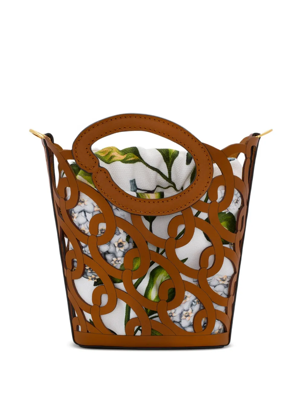 Cutout Leather Bucket Bag