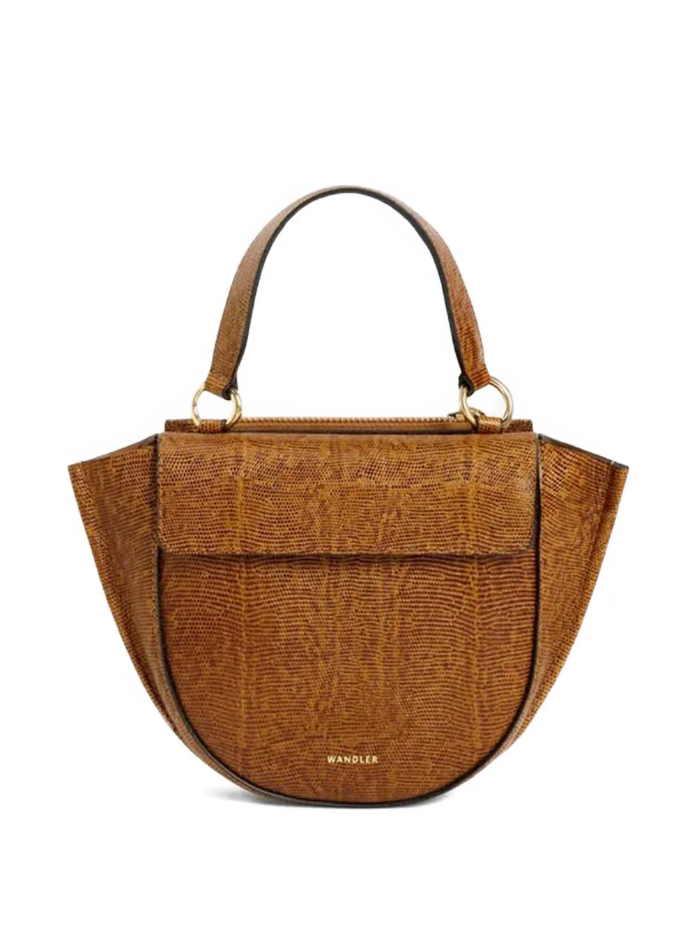 Wandler Hortensia lizard-effec satchel - Marrone