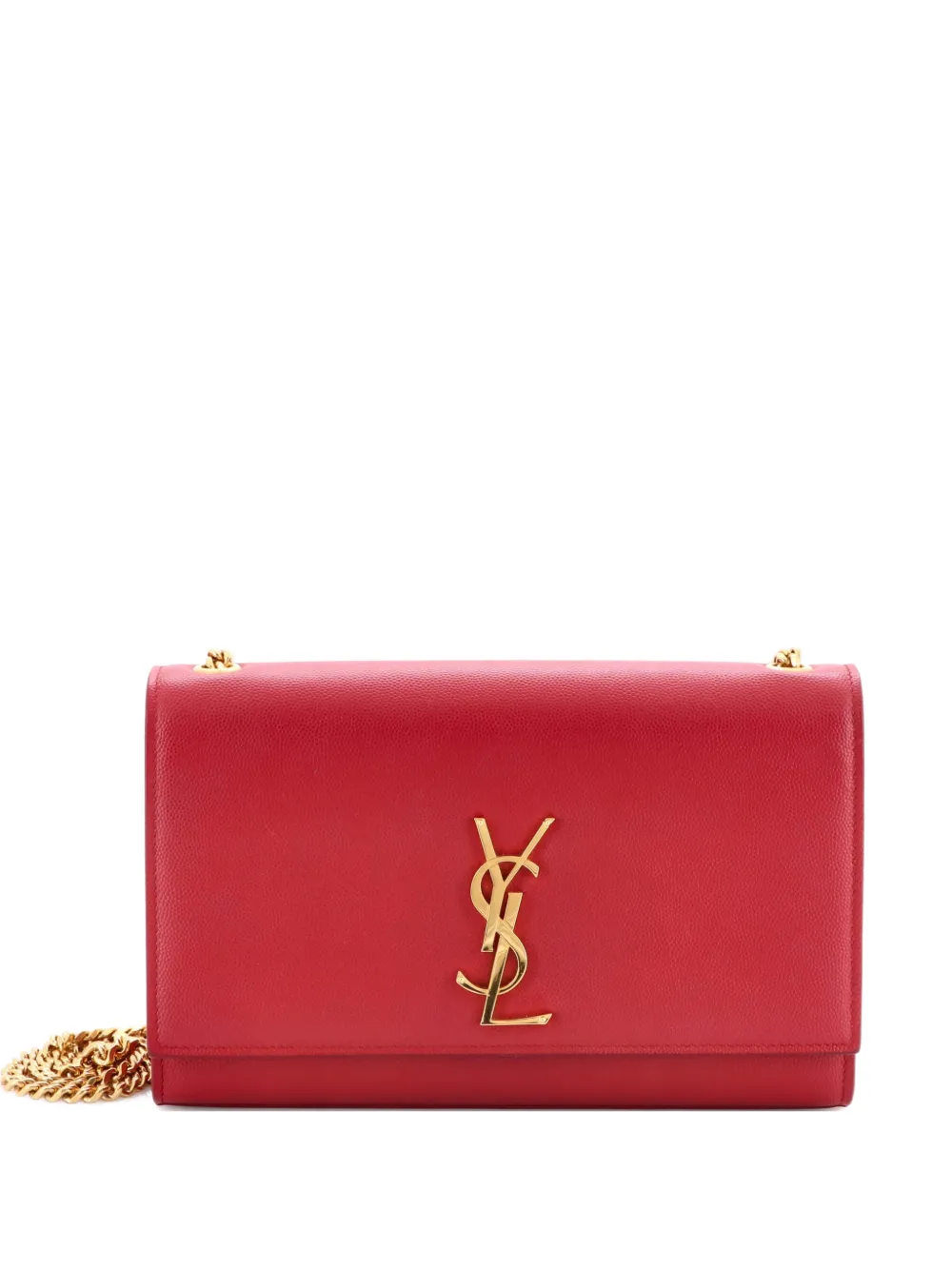 Saint Laurent Pre-Owned Classic Monogram Grainy Leather Medium crossbody bag - Rosso