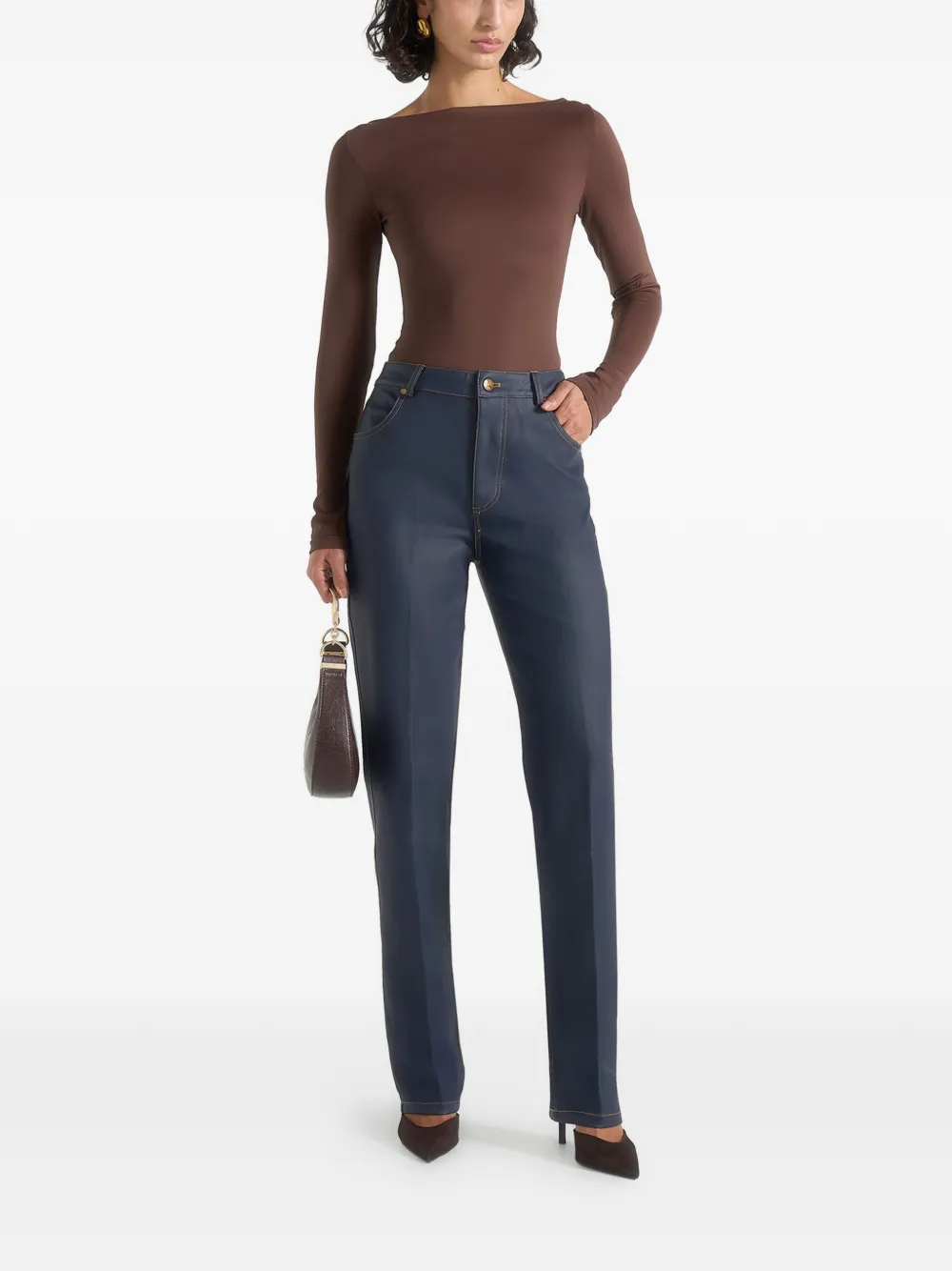 Jana Wax-Effect Boyfriend Jeans