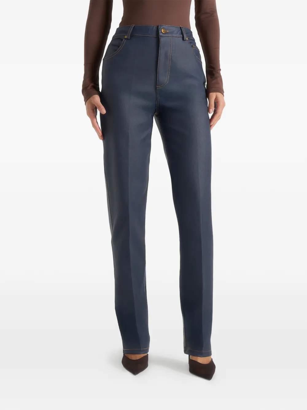 Jana Wax-Effect Boyfriend Jeans