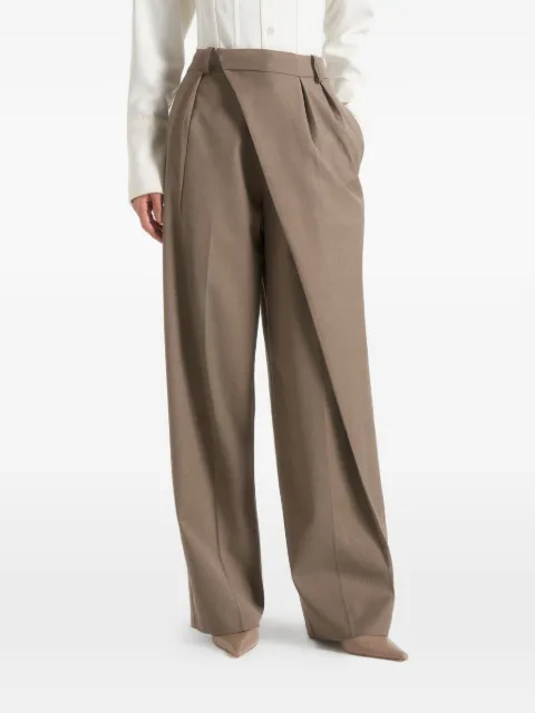 Manière De Voir Colette wrap-front pleated tailored trousers
