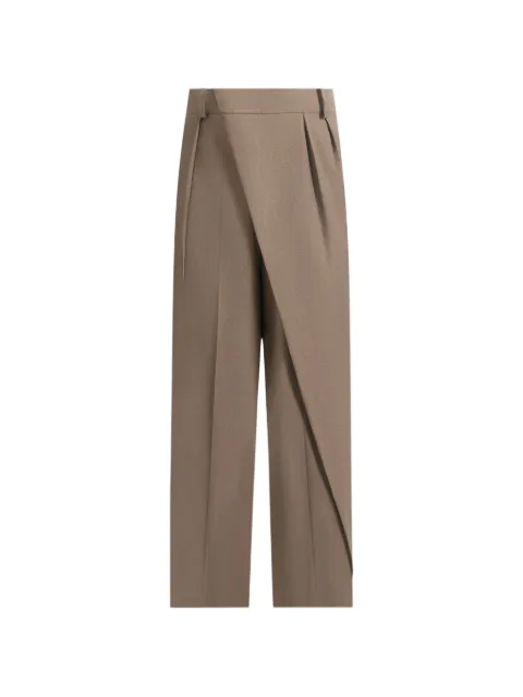 Manière De Voir Colette wrap-front pleated tailored trousers