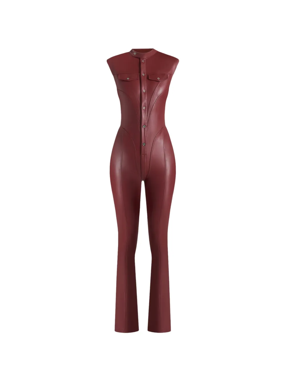  Manière De Voir Annette Faux-leather Jumpsuit - Red 
