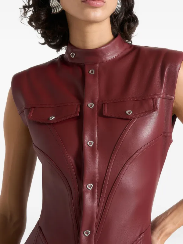 Manière De Voir Annette レザージャンプスーツ ワインレッド | レッド