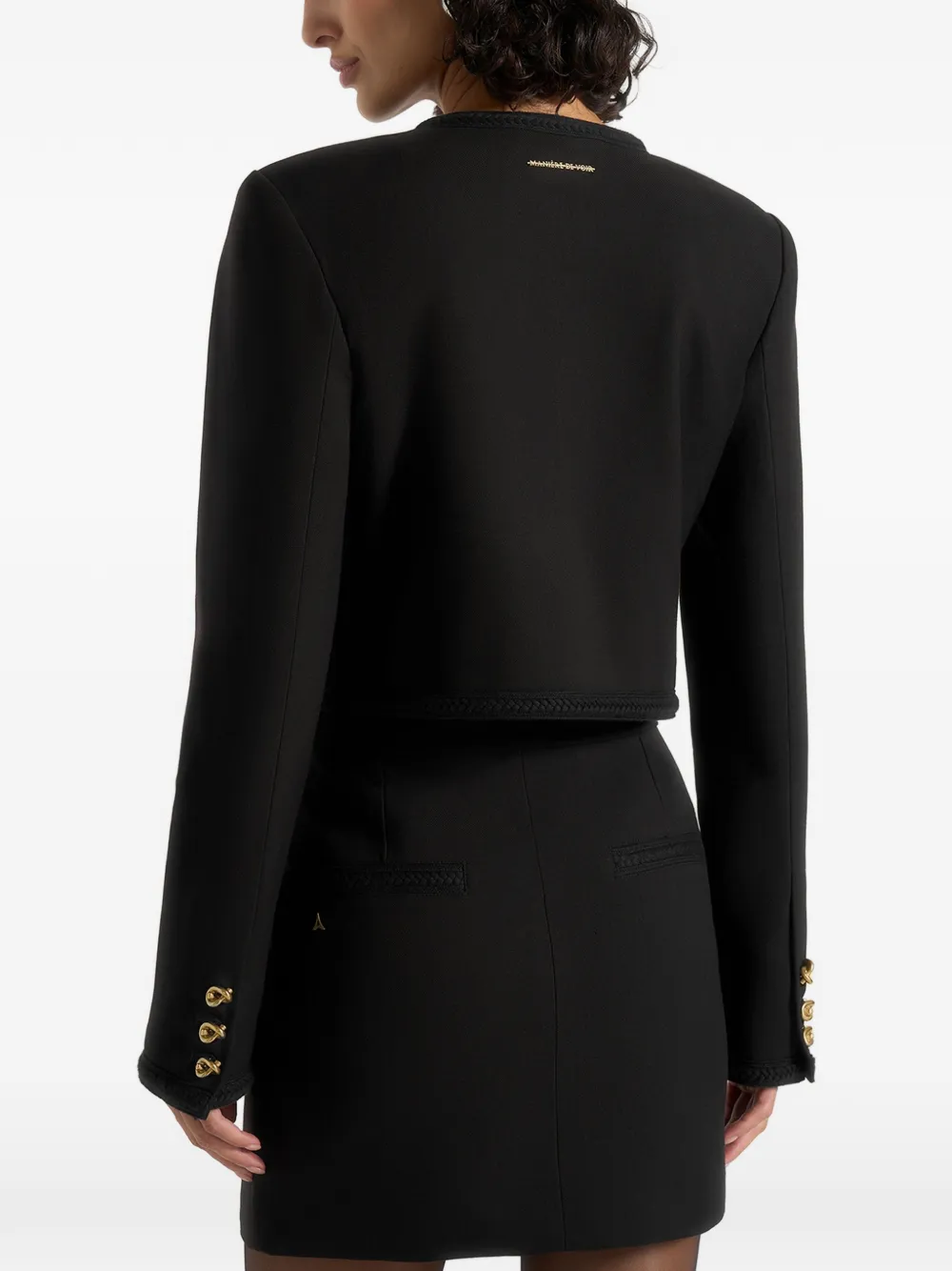 Manière De Voir Madeline cropped jack met gelochten afwerking Zwart